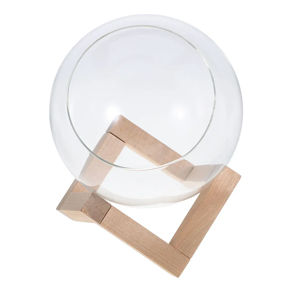 

1Set Hydroponic Desktop Glass Planter Wooden Frame Micro Landscape Propagation Vase Office Succulent Terrarium Glass Container