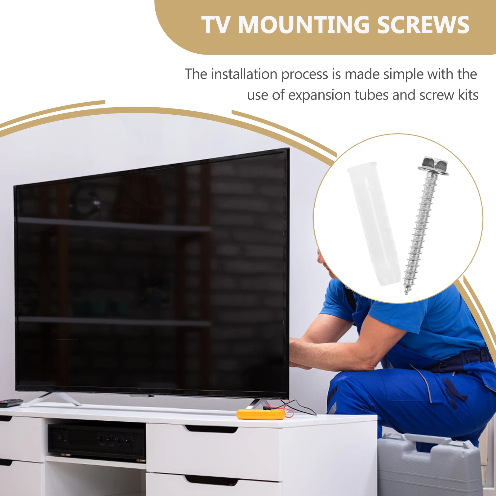 

Mount Kit Wall Anchors For Drywall Concrete Heavy Duty Anchor Set Screws Screws For Stand Installation Easy Mounting