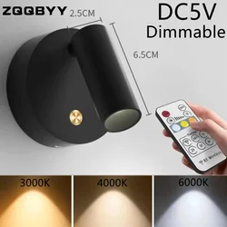 LED Bedroom Wall Light USB Rechargeable Dimmable Black White Magnet Magnetic Base With Touch Switch For Bedside Study Reading