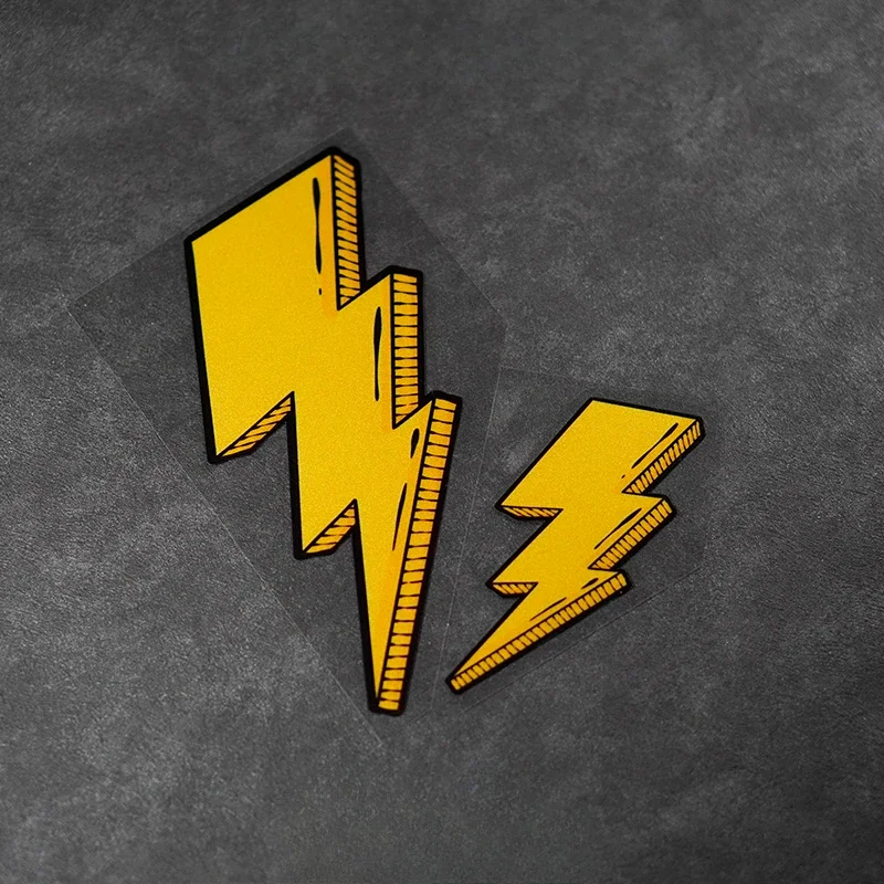 1X Eye Catching Lightning Shaped Waterproof Vinyl Sticker Decal Cover Scratches For Vehicle Helmet Laptop Bike Custom Decoration