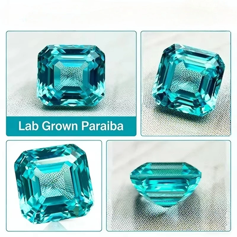 Laborgezüchteter Paraiba-Edelstein im Herzschliff, Neonblau, für DIY-Schmuckherstellung, Ring- und Halsketten-Einlegearbeiten, wählbares Zertifikat – Detail 3