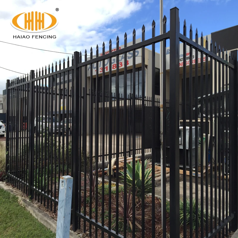 custom.Commercial Square Top Picket Steel Fence Panel 7ft/10ft Black Security Garden Ornamental Iron Fence Panels Australia