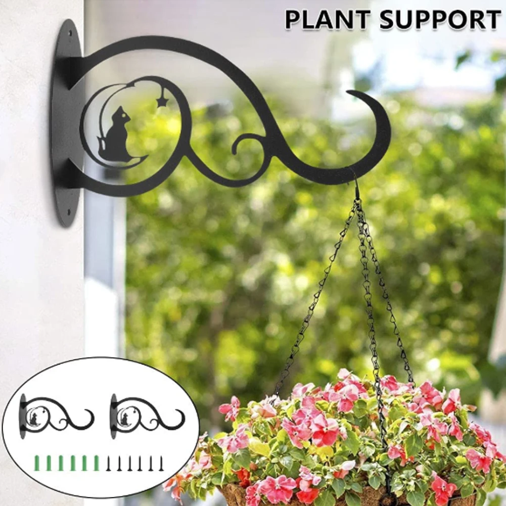 New Metal Hook Plant Hanging Bracket With Expansion Screw Wall Mounted Iron Hook Plant Basket Lantern Seeder