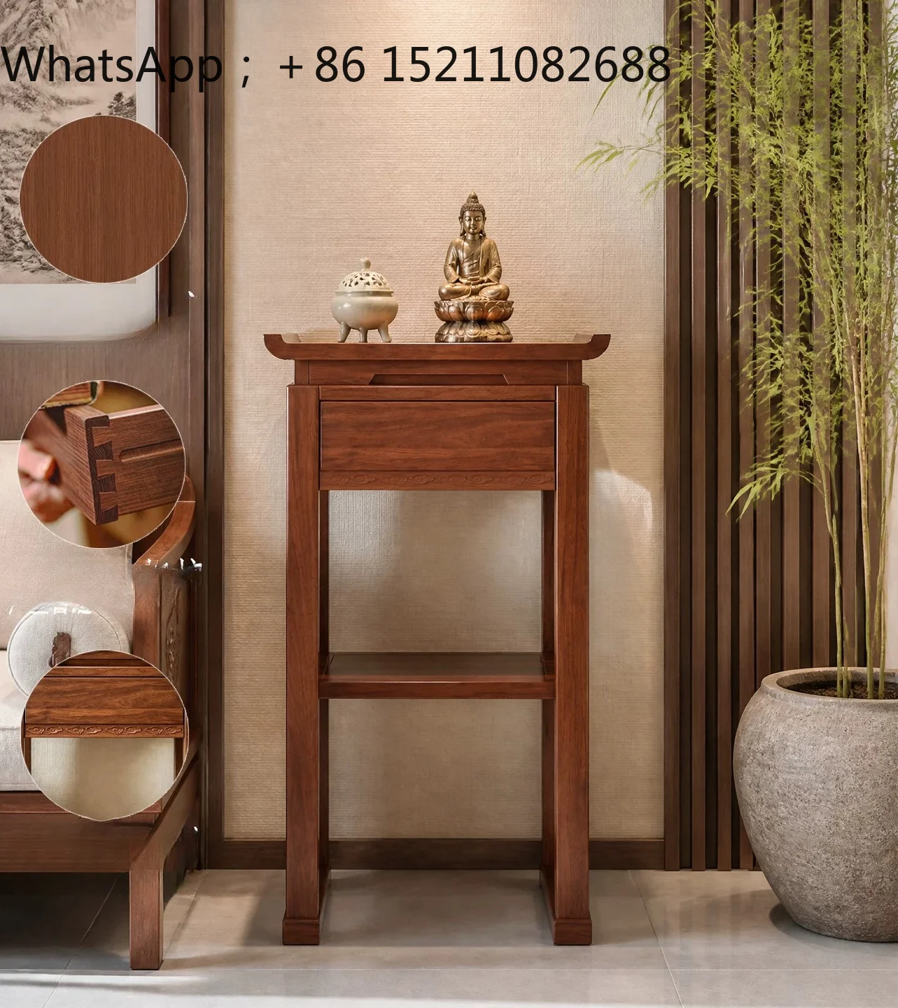 SCY household solid wood offering table Buddhist platform household offering table simple incense table Buddhist niche