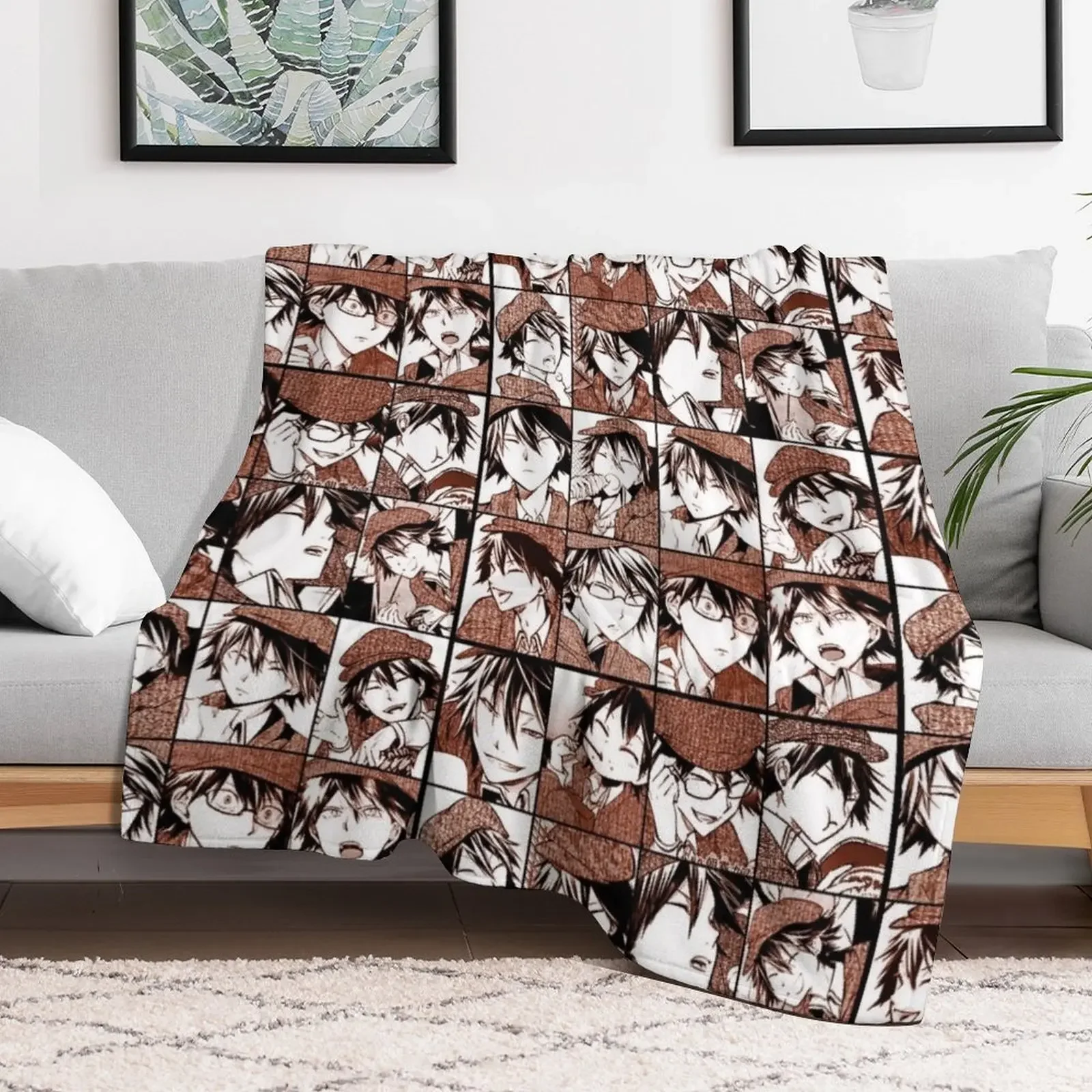 Detective Bungou s d collage- manga panel color version Throw Blanket Flannels Heavy Blankets