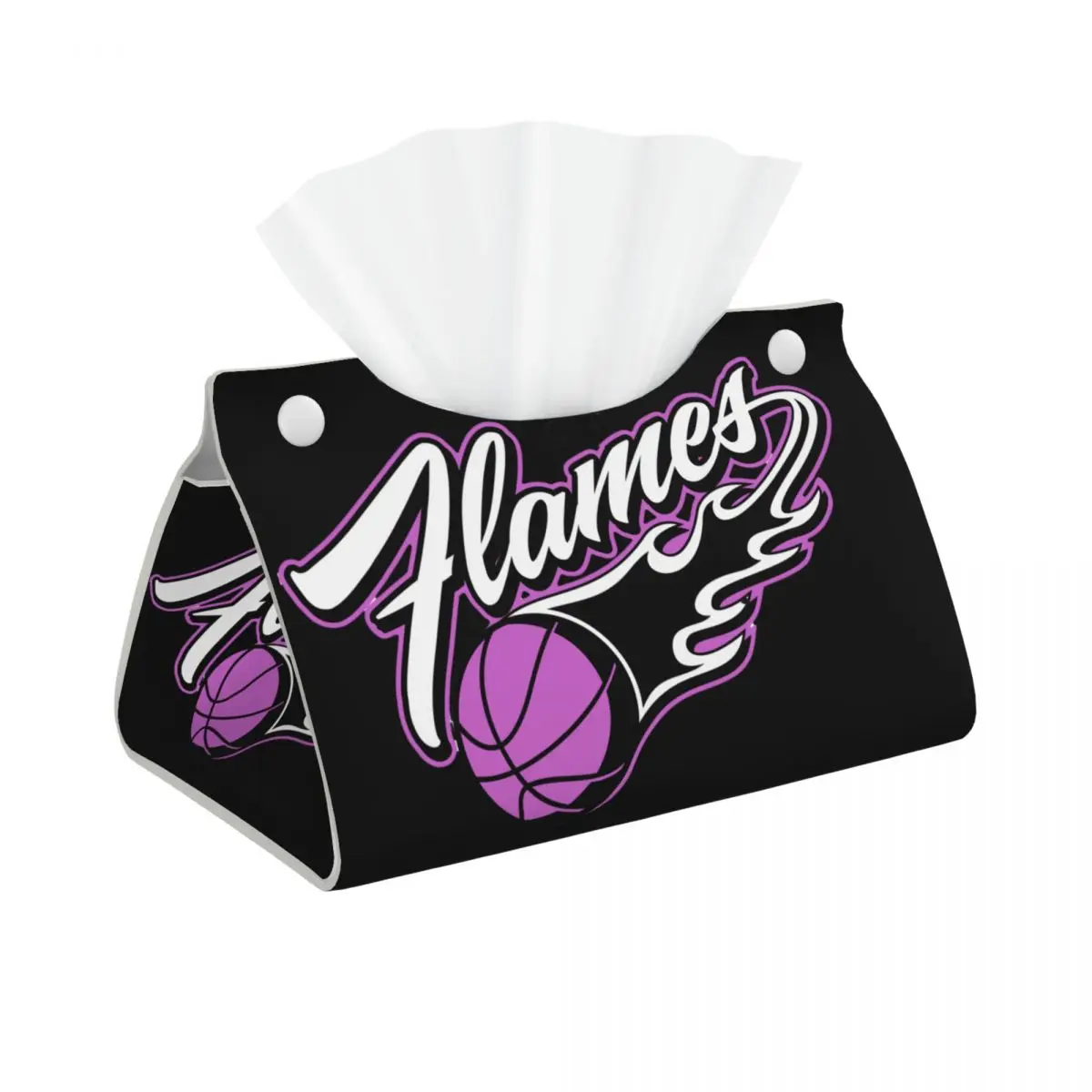 Custom Basketball Tissue Box Cover Rectangular PU Leather Physical culture Dots Round Facial Tissue Box Holder for Bathroom Home