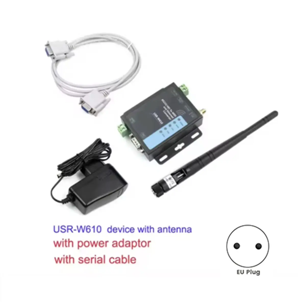 PROMOTION~ USR-W610 RS485/RS232 Support Port Modbus TCP/RTU Industrial WiFi Serial to Ethernet Converter EU PLUG