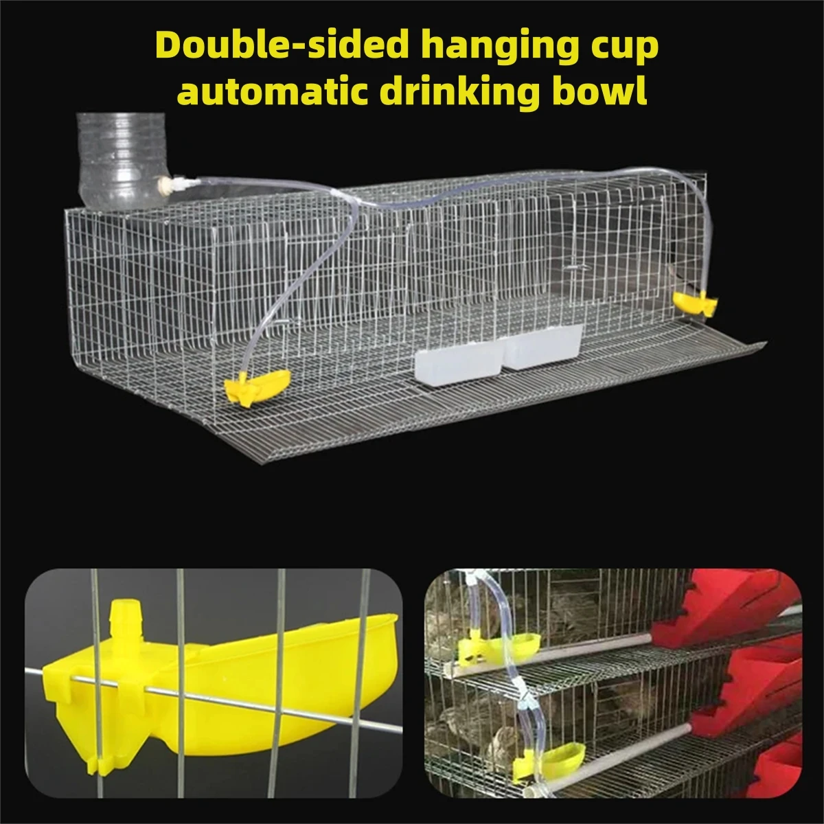 9.5 مم واجهة الطيور ذات الوجهين المعلقة وعاء الشرب التلقائي وموصل التي شيرت السمان الحمام الكتاكيت أكواب الماء 5 قطع