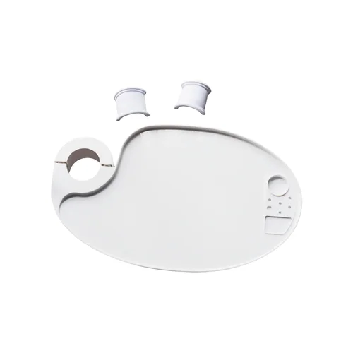 Imagen 1 del producto Bandeja escaladora de laboratorio Dental ajustable, soporte giratorio de 12kg de carga, plástico blanco para unidad de silla, 45/50mm, 1 ud.