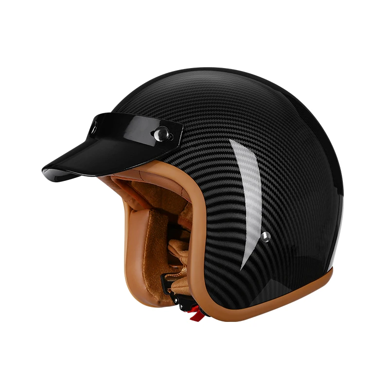 508 Vintage Style 3/4 Jet Motorcycle Helmet DOT Certified Synthetic Leather New Launch Motorcycle Headwear for Riders