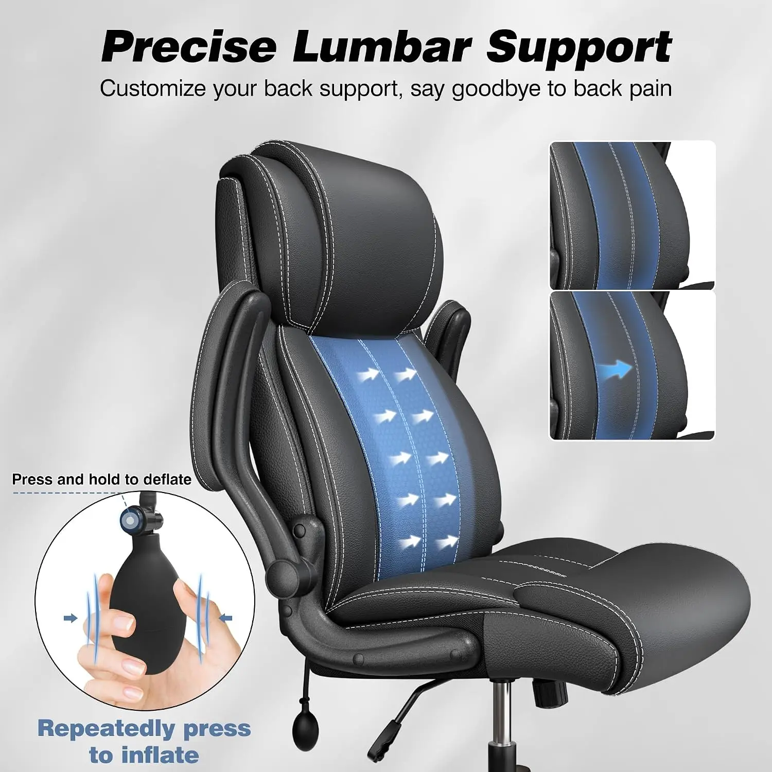Ergonomic Office Chair with Adjustable Lumbar Support, Customized