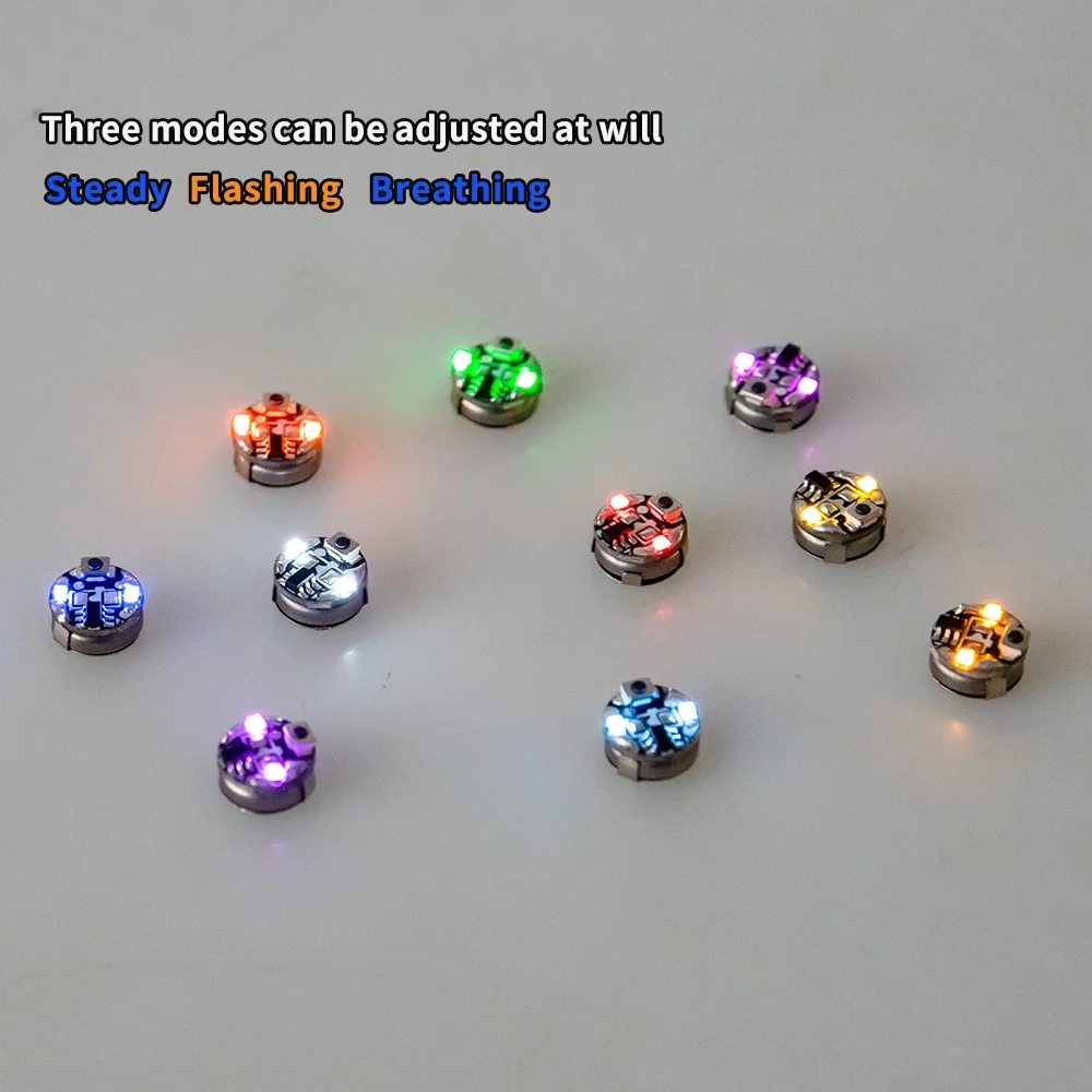 2PCS 3Modes Mini Dual Led Light with Key Button Wireless led Lamp for Robot/Cars/Diy Model Making/Decoration With Batteries