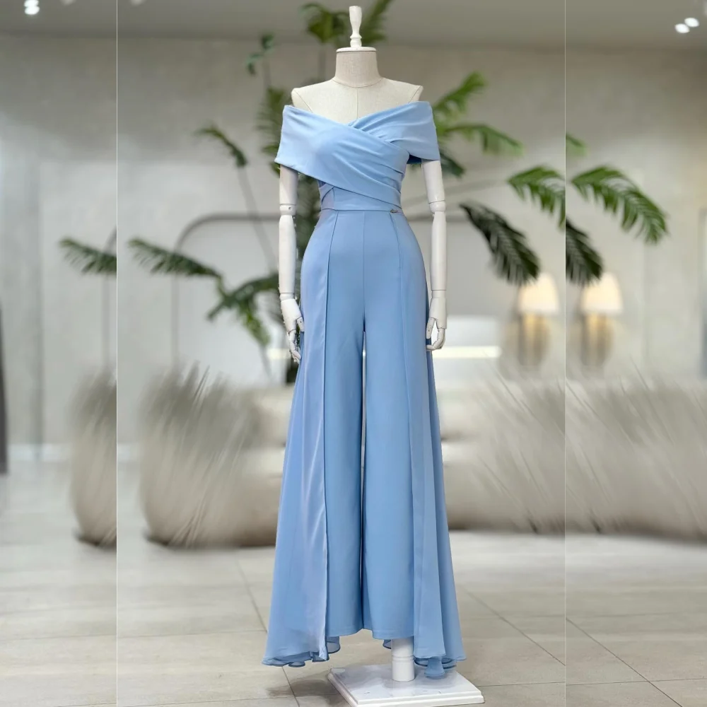 

Customized Jersey Pleat Off-the-shoulder Temperament Bespoke Occasion Woman Elegant Party Wedding High Quality Simple