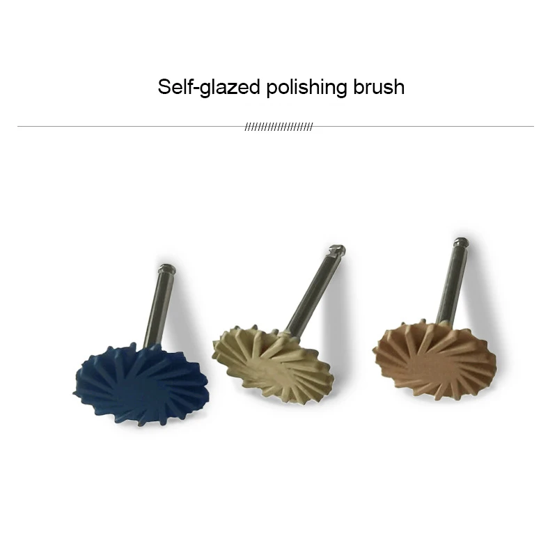 Dental Rubber Polisher Glaze Polishing Grinding Wheel Silicone Resin Material Enamel Polish 14mm Wheel Spiral Flex Brush Burs