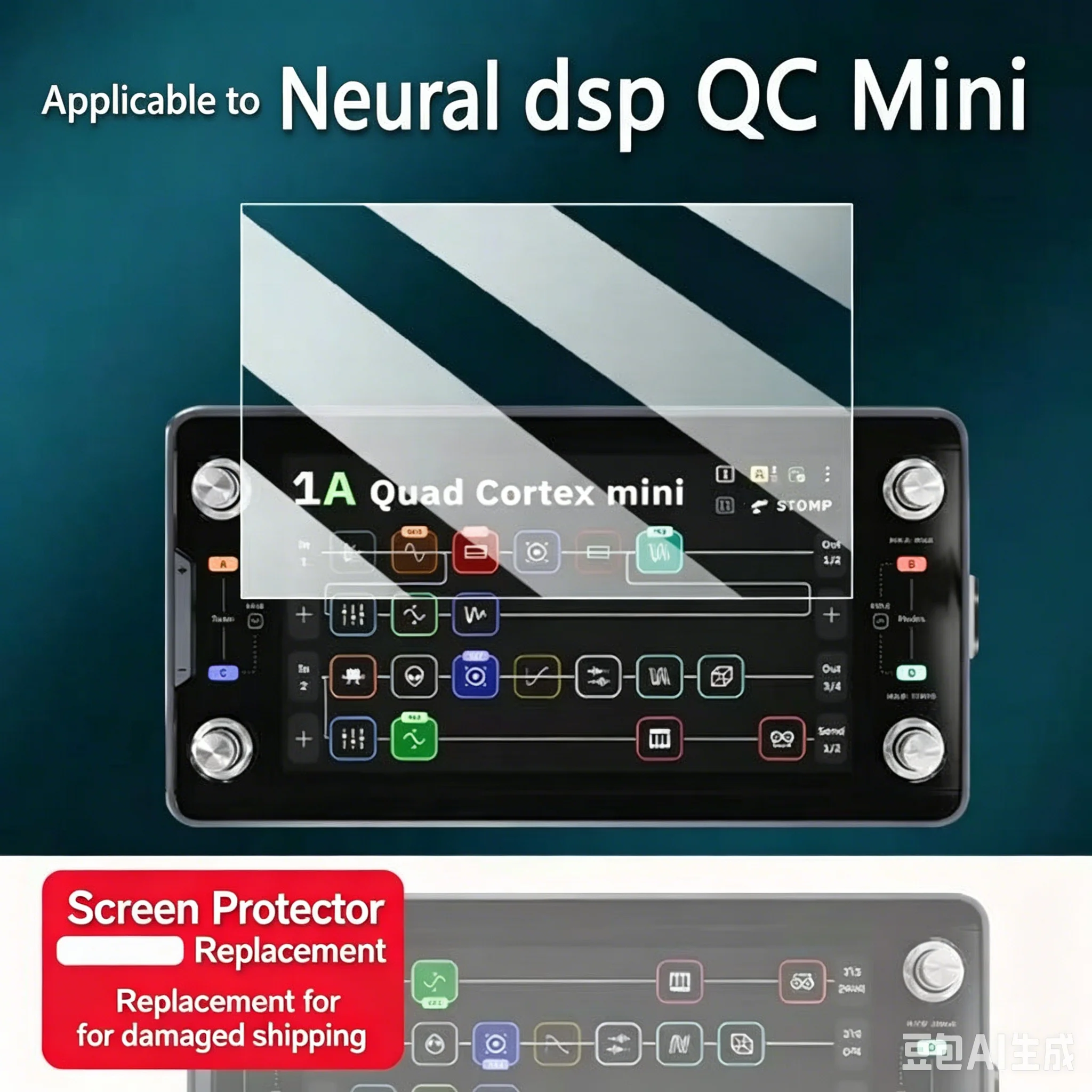 2 protectores de pantalla de cristal templado para el pedal de efectos ...