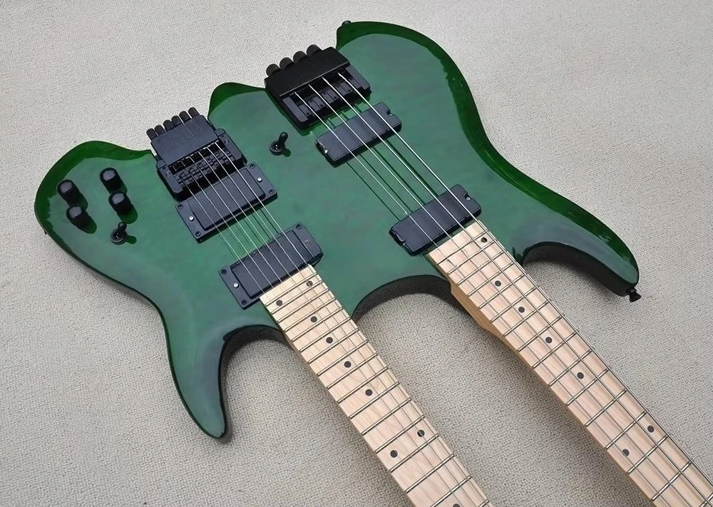 Cheap Price Electric Guitar Double Neck Guitar Bass Headless Guitar 4+6 Strings