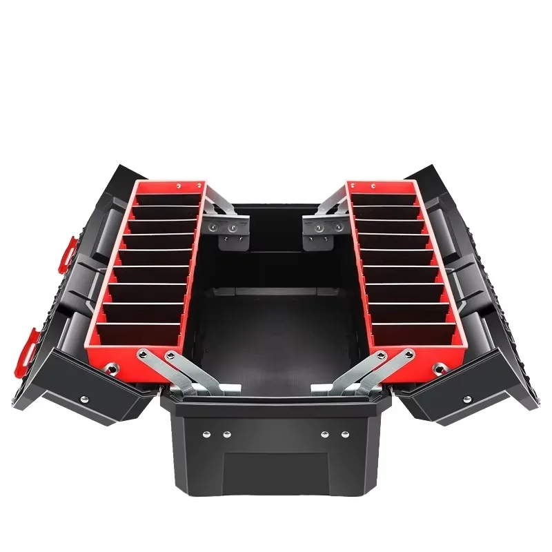 

Three-Layer Foldable Plastic Multi-Functional Tool Box Large Garage Maintenance and Art Student Storage Satchel