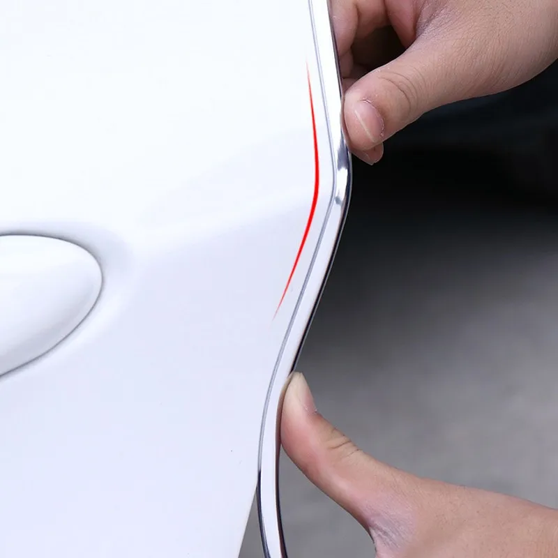 6M Car Door Chrome Moulding Trim Strip Edge Scratch Guard Protector Cover Strip Roll Chrome Styling Moulding Trim Strip Bumper