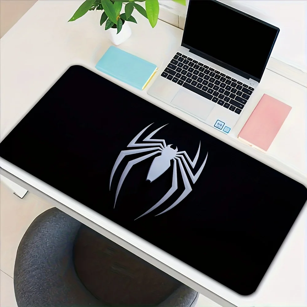 

1 шт. резиновый коврик для мыши в стиле Человека-паука в кино — черный с белым веб-дизайном, идеально подходит для офисного стола, клавиатуры и мыши, идей