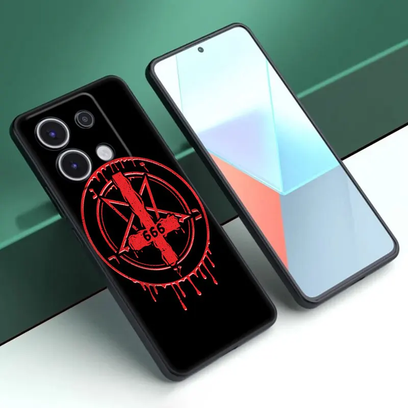 Pentagram 666 Demonic Satanic Case For Xiaomi Redmi Note 13 Pro Plus 5G 11T 10T 9S Pro Redmi 13C 12R 12C 10C 10A 9T 9C 9A 70 Pro