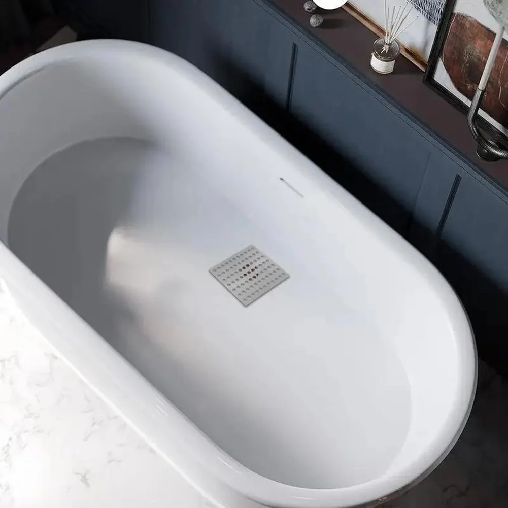Hair Debris Filter 304 Stainless Drain Square Design Leaf Debris Filter Drain Cover Bathroom Floor For Shower Drain