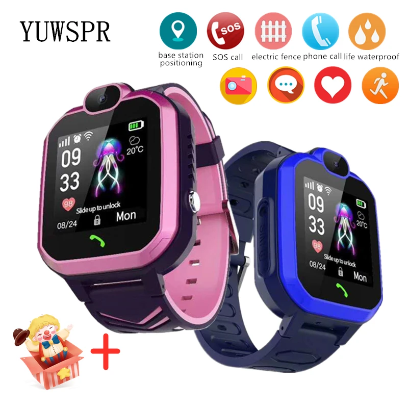 Kids Smart Watch LBS Location Camera Sound Monitoring Waterproof Tracking Listen Baby Smart Clock SIM Phone Watch Boys Gift E18