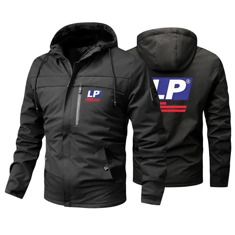 LP SUPPORT logo Men's Waterproof Hiking Jacket Large Size Windproof Windbreaker Camping Hunting Running Trekking Fishing Coat Me
