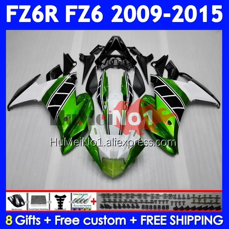 Body For YAMAHA FZ 6R FZ-6R FZ6 FZ6N 372No.6 FZ6R 09 10 11 Light green 12 13 14 15 2009 2010 2011 2012 2013 2014 2015 Fairing