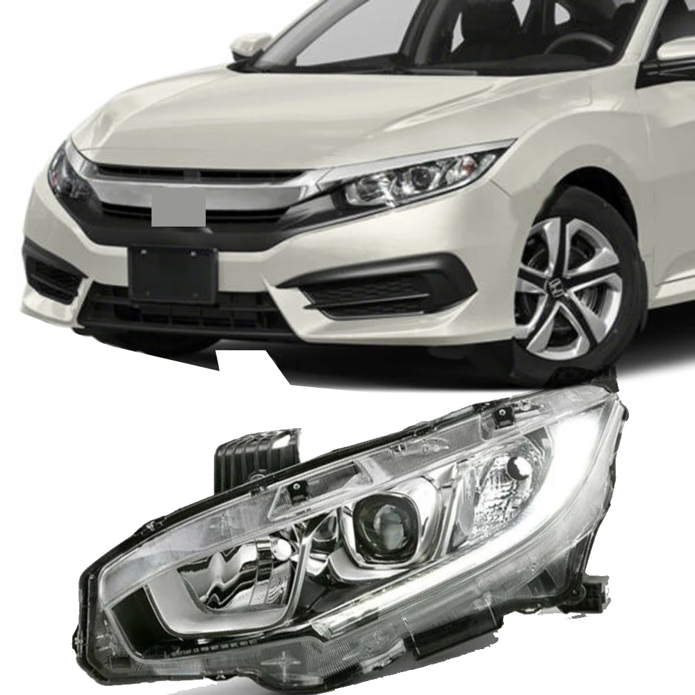 Car Halogen Model Projector Headlight Driver LH Side Headlamp 33150TBAA01 HO2502173 For 2016 2017 2018 Honda Civic