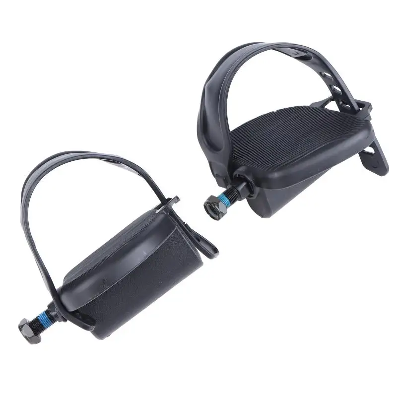 1 Paar Heimtrainer-Pedale, hohe Robustheit, Fitness-Fahrradpedal-Teile, rutschfest, mit Riemen für den Innenbereich, Heim-Fitness-Ersatzteile – Detail 2