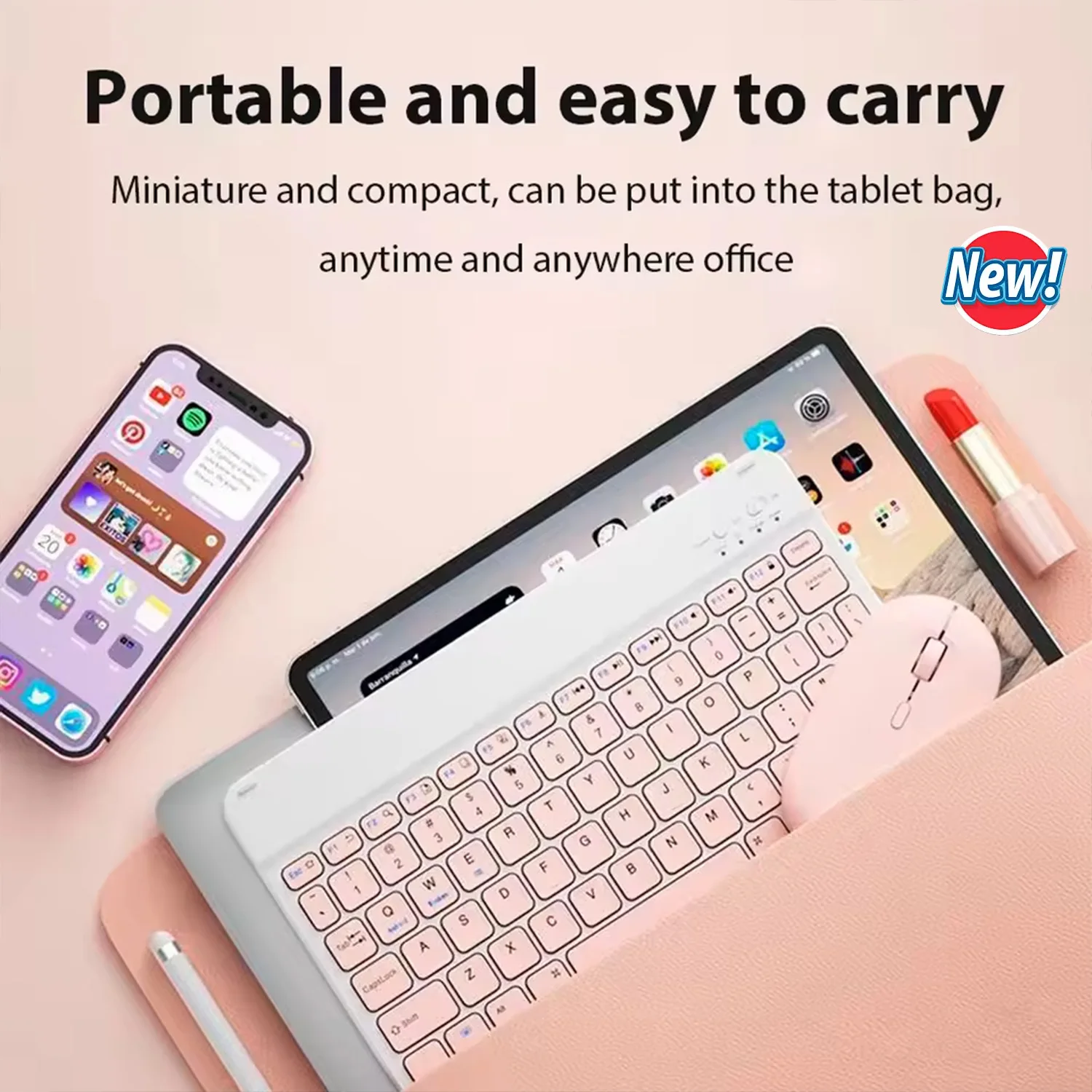 

Portable Mini Keyboard And Mouse Set Rechargeable Bluetooth Keyboard And Bluetooth Mouse Suitable For Mobile Phones And Tablets