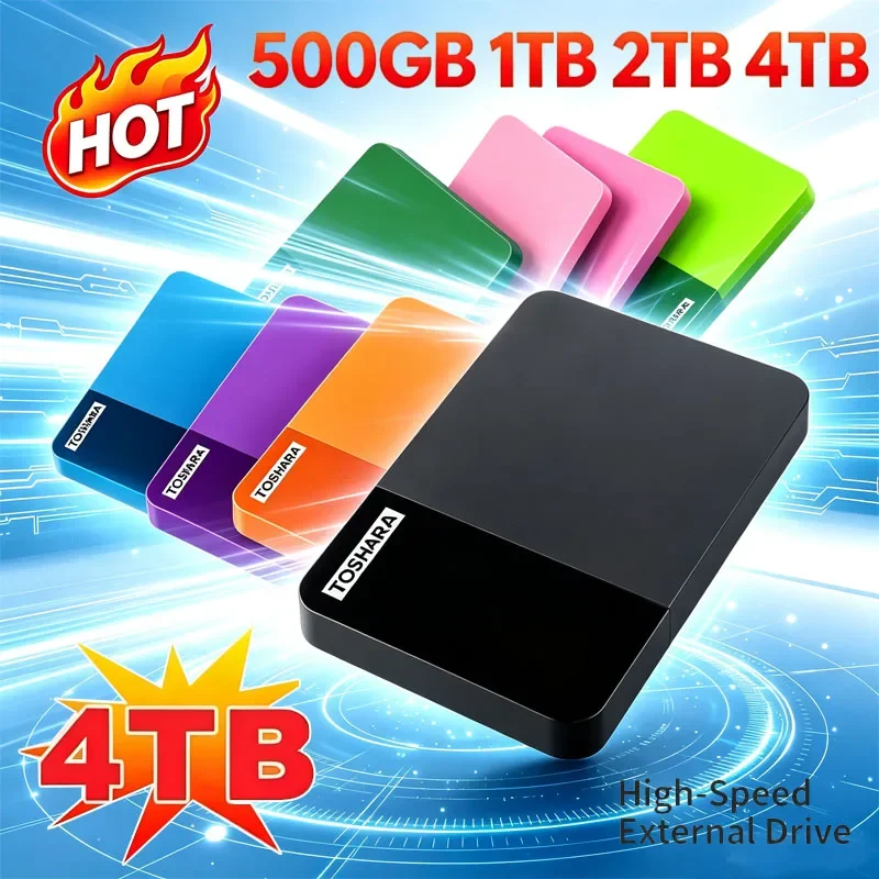 13-Color High Speed Portable External Hard Drive Large Capacity 4TB USB3.0 Office File Backup Hard Disk For Desktop Laptop