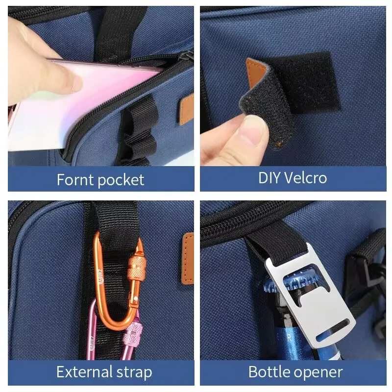 Multifunctional Double Layers Tote Cooler Lunch Bags for Women Men Large Capacity Travel Picnic Lunch Box with Shoulder Strap
