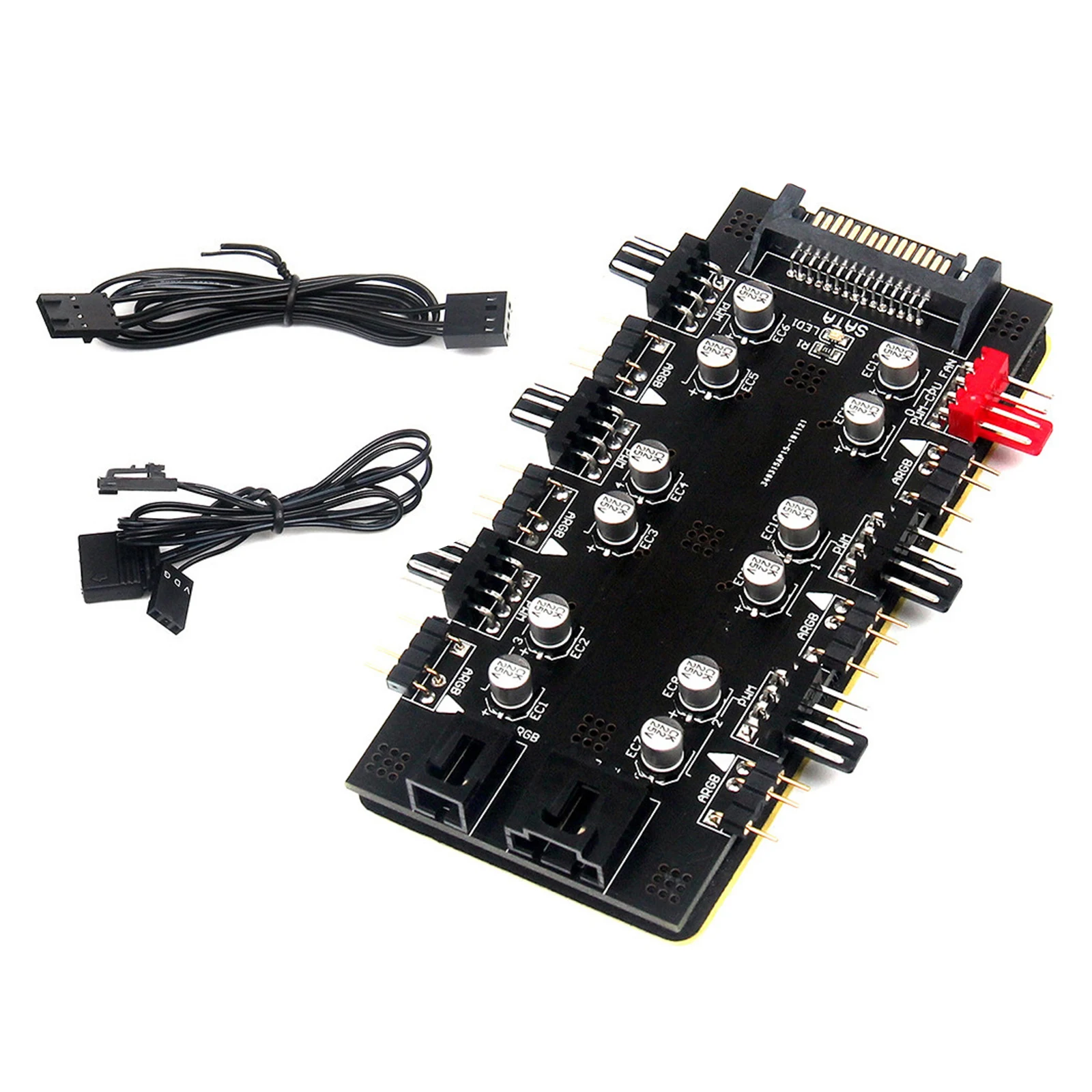 SATA 1-6 Way PWM /ARGB 4-контактный разветвитель охлаждающих вентиляторов со стандартным кабелем подключения 12 В адаптер розетки питания