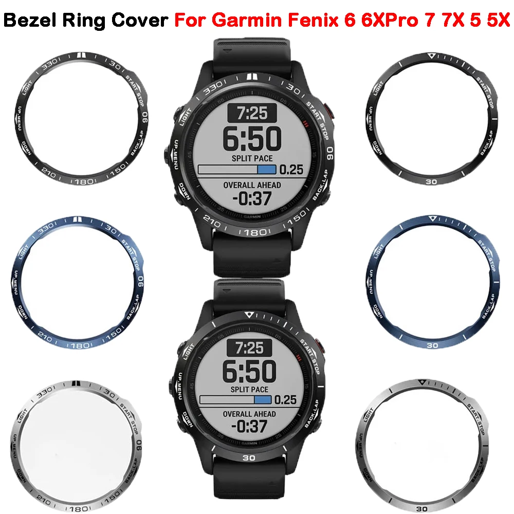 Cubierta de parachoques de reloj de Metal para Garmin Fenix 6 6X Pro 7 7X 5 5X Plus, anillo de bisel antiarañazos, accesorios de reloj protectores