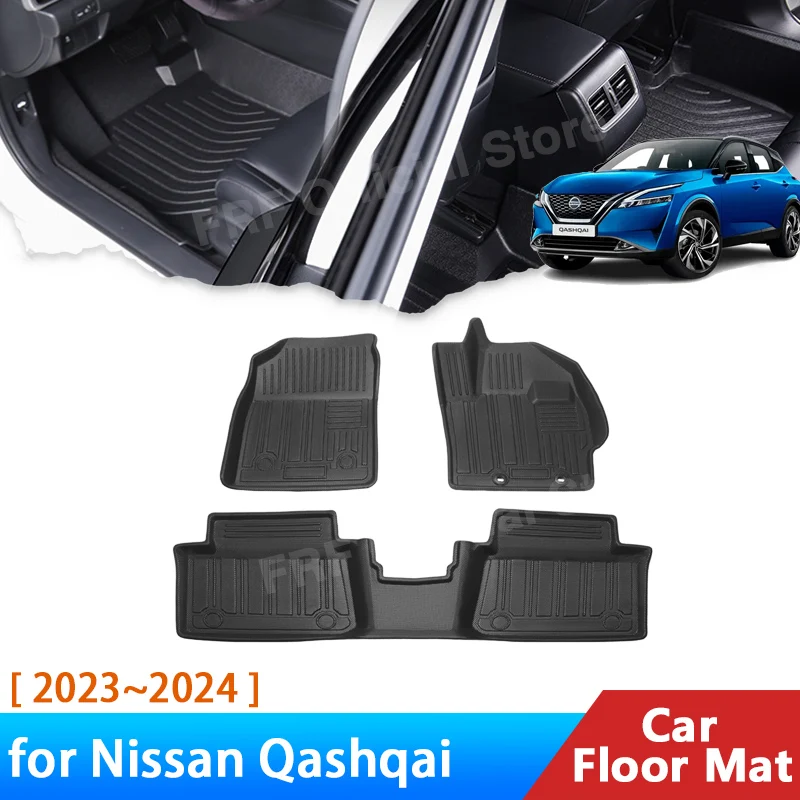 

Напольный коврик из ТПЭ для Nissan Qashqai 2024 J12 12 2023, аксессуары, подкладка для автомобильной панели, коврик, водонепроницаемые Противоскользящие коврики, запчасти