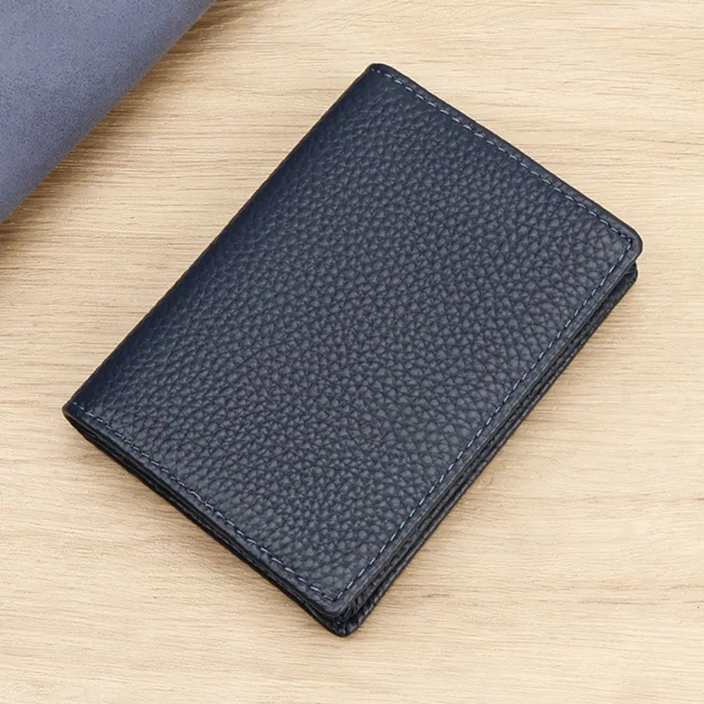 

Mini 2-Sided Business Card Holder Professional Slim Men's Card Wallets Bifold Practical Leather Money Clips Women