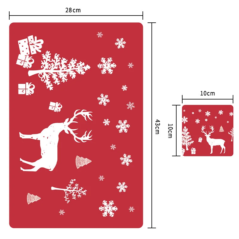 Christmas Placemat Set Red Plaid Pattern kitchen Placemats Santa Claus Snowflake Tablecloth Decorative Linen Table Mat