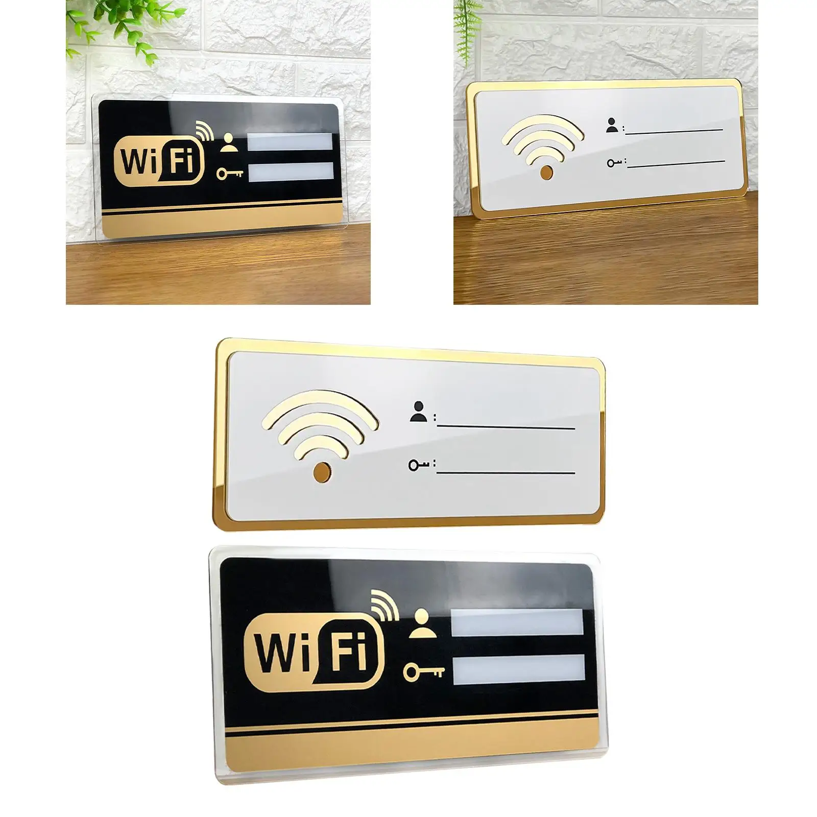 Acrylic Wifi Password Sign Custom Writable Notice Mirror Sticker for Home Office Cafe Restaurant Decor
