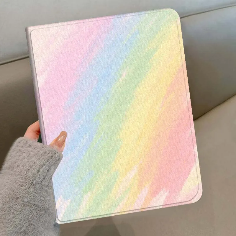Pastel Colorful Brushstroke For Samsung Galaxy Tab S11 S10 S9 S8 S7 S6 A9 A8 A11 Lite FE Plus Pen Tray Tablet Case Soft