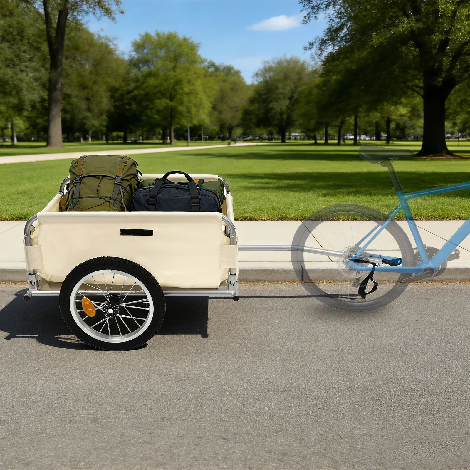 

80kg Bicycle Trailer Aluminum Utility Bicycle Transport Trailer Storage Fits 24inch/26inch Bike Wheel Mountain Bikes