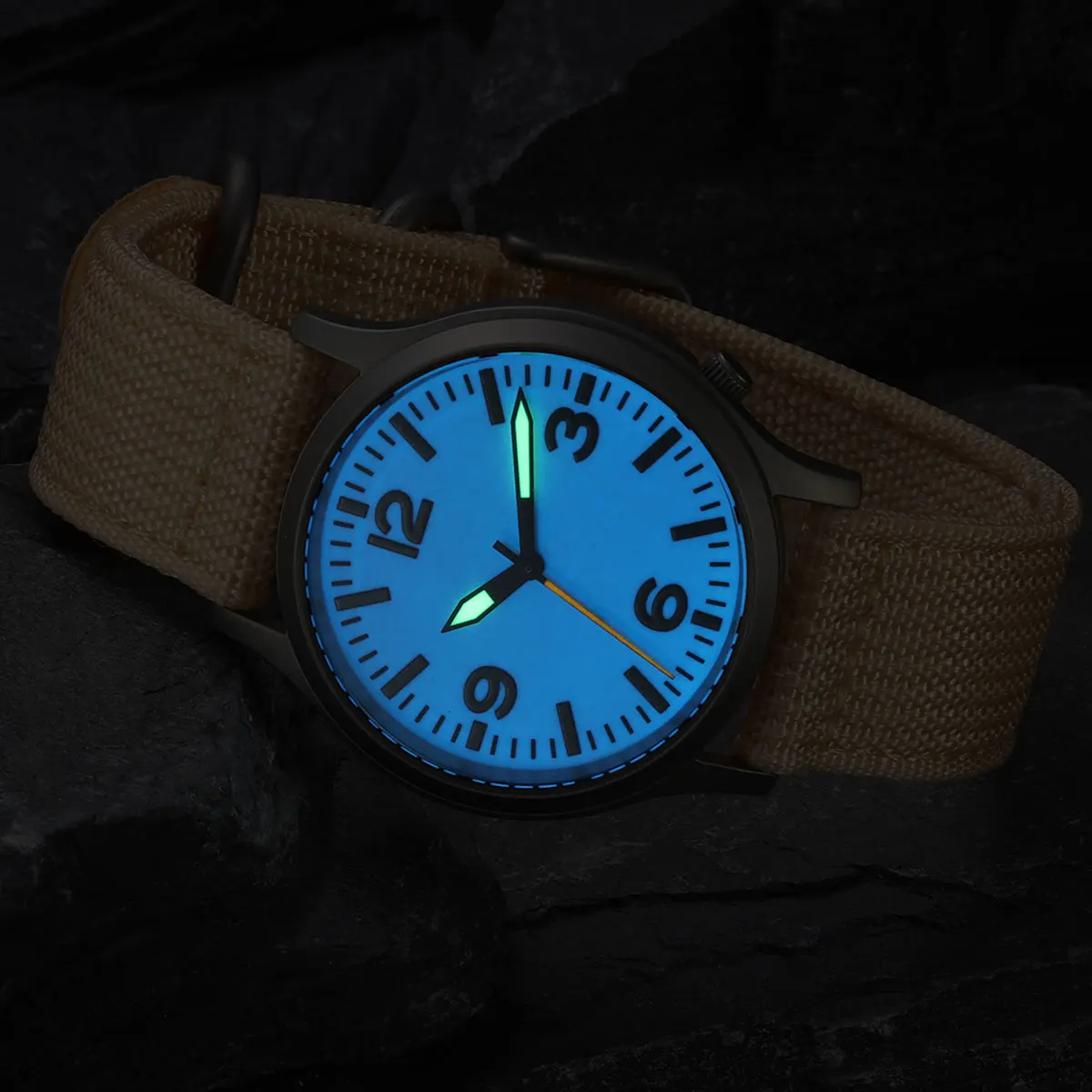 BERNY-Montre de sport à quartz en titane pour homme, montre-bracelet étanche, cadran super Shoous, saphir léger, 5AMT
