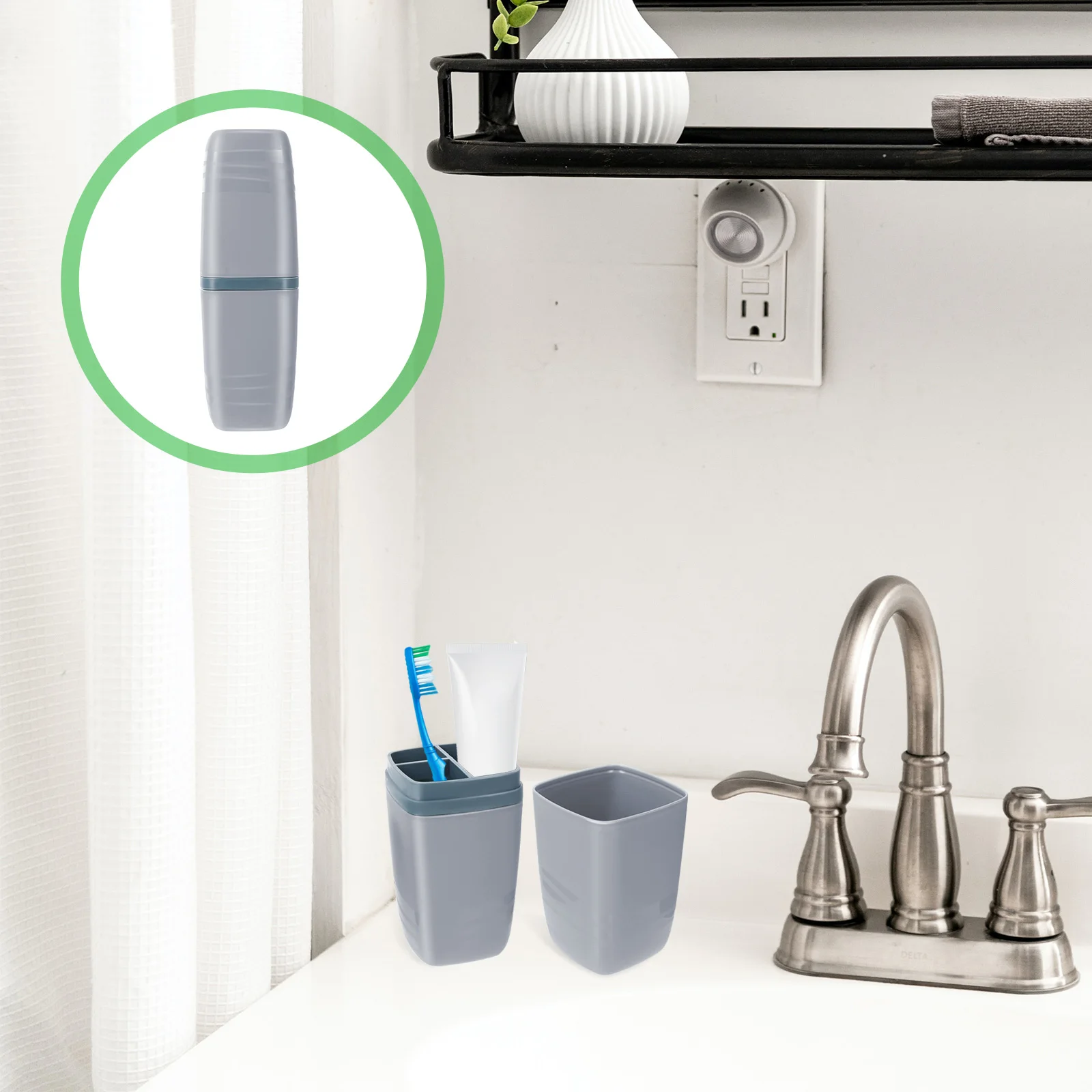 

Portable Toothbrush Cup Travel Holder Compact Size PP Material Storage Box For Toothbrush Paste Travel Water Mug al Cleaning
