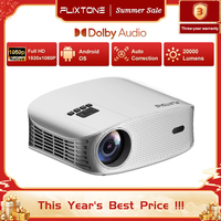 FlixTone D8W Beam Projector 4K Video Portable Projector Mini  Auto Focus  Smart Home Full HD 1080P Home Theater Cinema Beamer