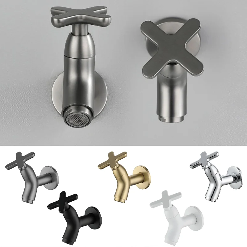 

Wall Mounted Brass Faucet Single Cold Water Tap for Outdoor Garden Kitchen Bathroom Wash Spout Mop Pool Sink Basin