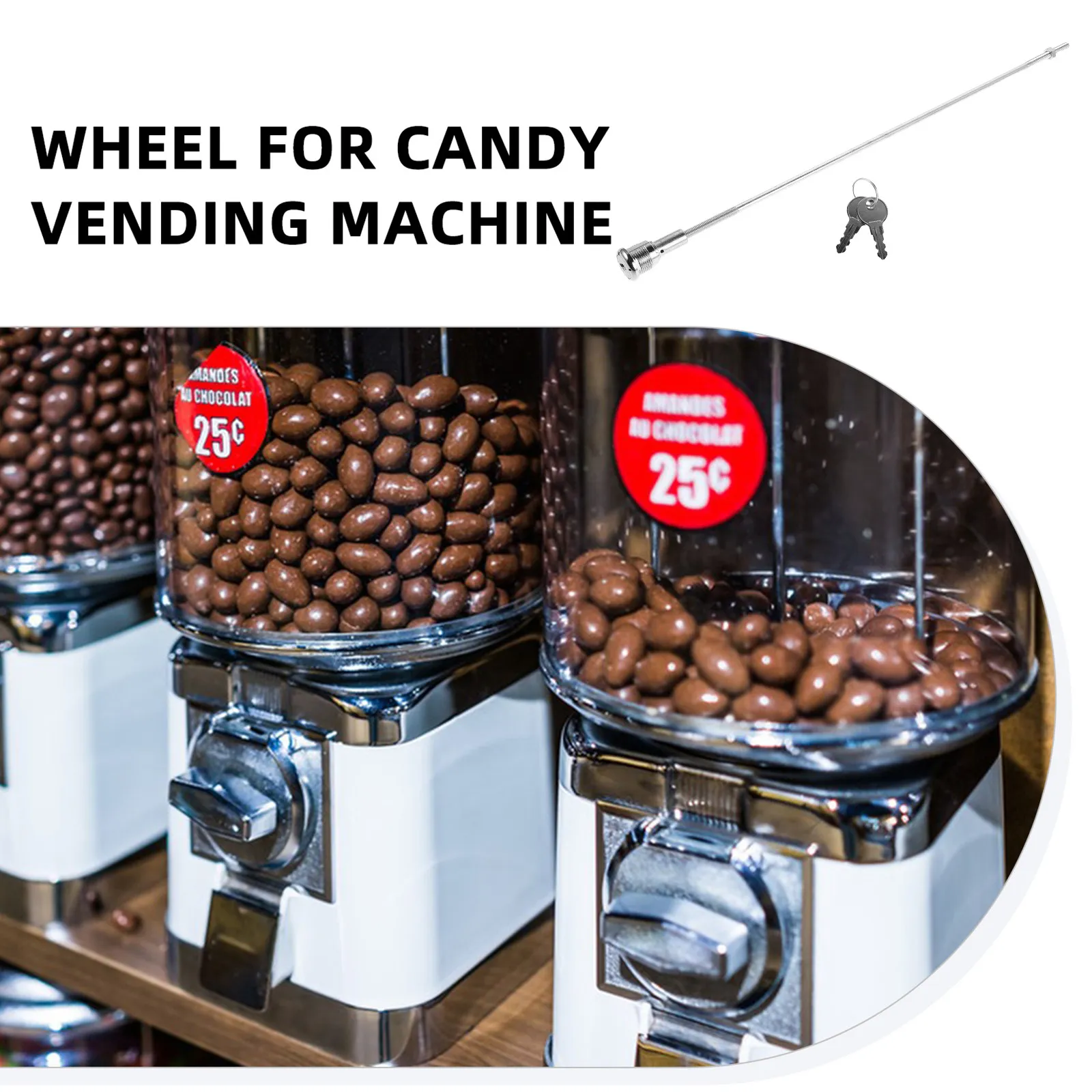 1Set Solid Iron Lock Cylinder Set Vending Machine Accessory Replacement Lock for Candy Machines Soda Vendor Display Cabinets