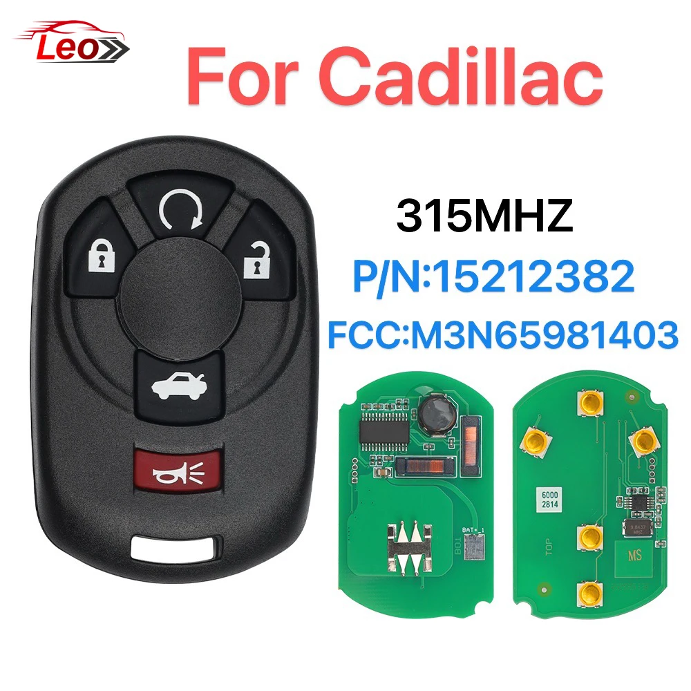 

Leo For Cadillac STS 2005 2006 2007 Remote Car Key 5Button With Panic 315MHZ P/N15212382 FCC:M3N65981403