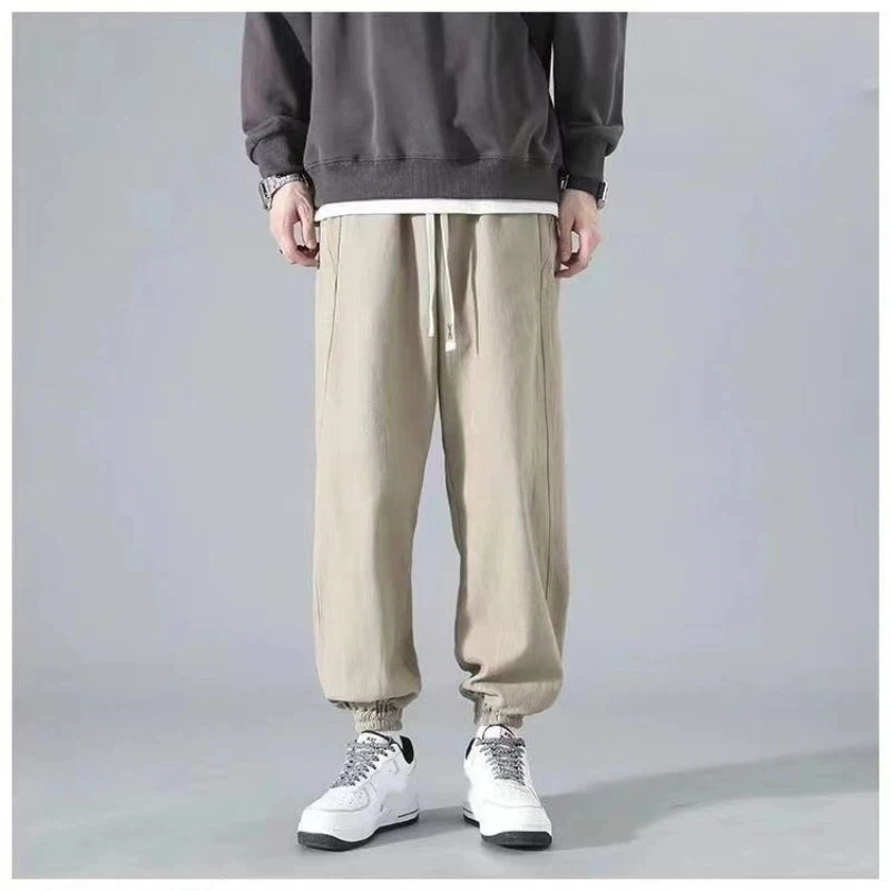 

Мужские осенние брюки, леггинсы с американской вышивкой, свободная рабочая одежда, универсальные повседневные брюки