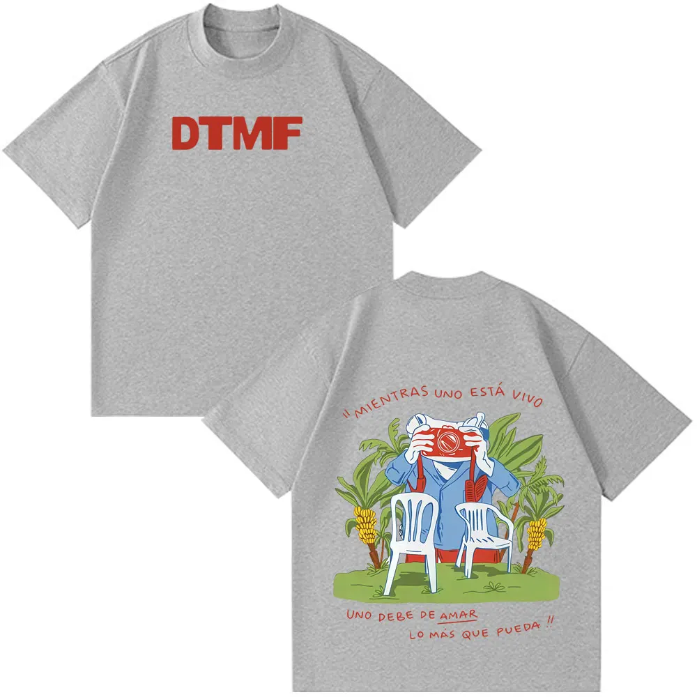 Rapper Bad Bunny Tour 2026 Print T Shirt Men Women Hip Hop Oversized T-shirts Summer Cotton Casual Aesthetic Trendy T-shirt image 3