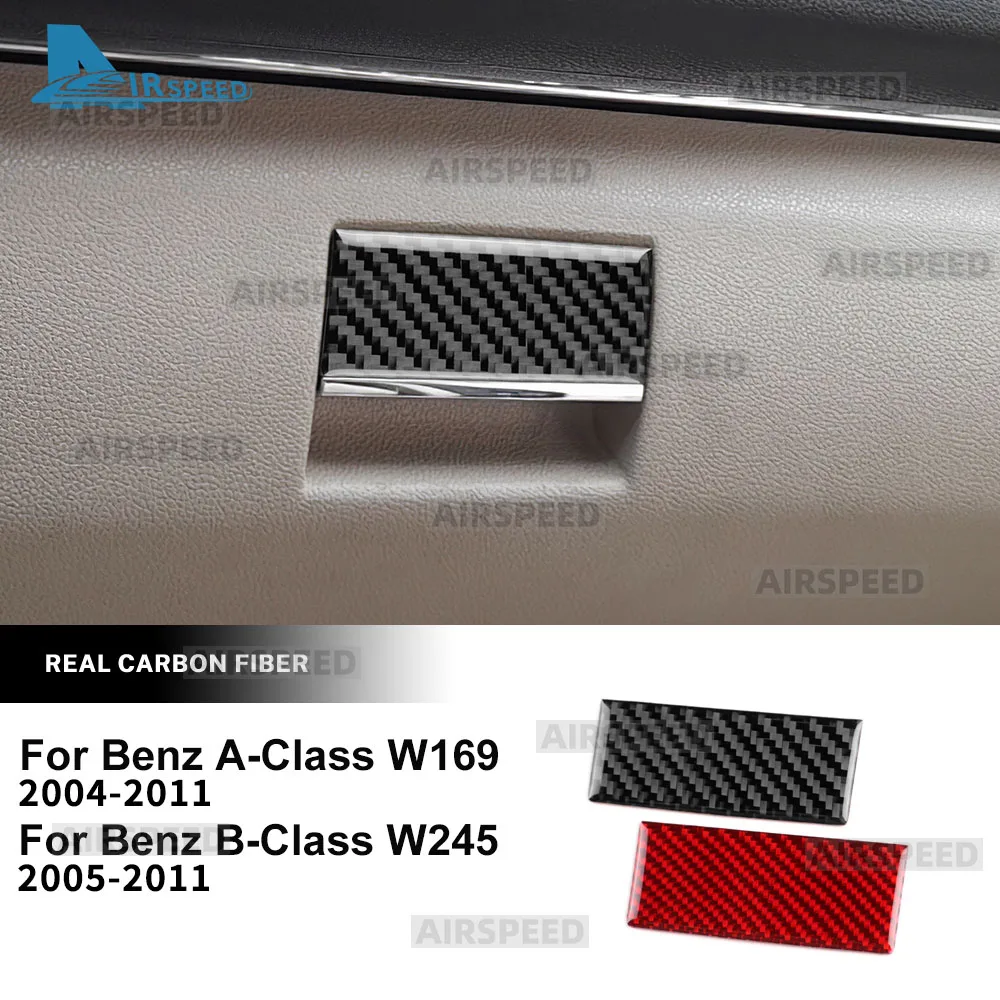 Real Soft Carbon Fiber Trim Sticker For Mercedes Benz A B CLASS W169 W245 2004 2005 2006 2007 2008-2011 Passenger Toolbox Switch